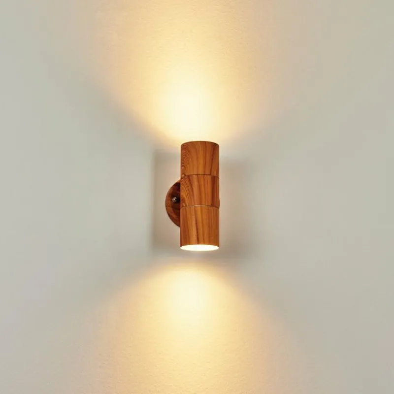 hofstein Applique murale d'extérieur Tenvik Brun, Couleur bois, 2 lumières