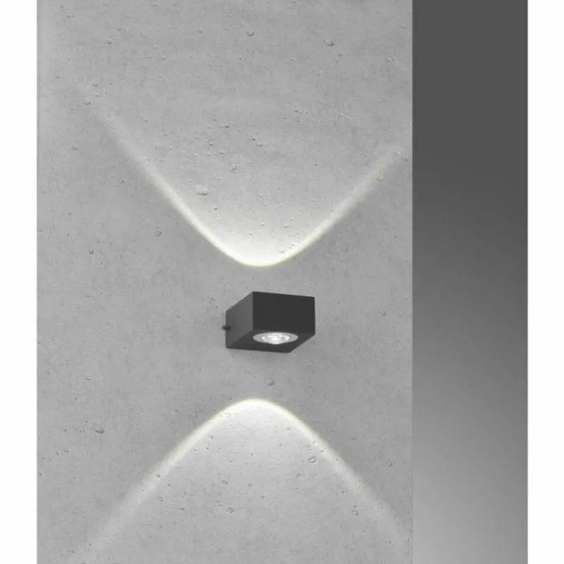 Luminaires Fischer & Honsel Applique murale d'extérieur Fischer-Honsel Helsinki LED Noir, 2 lumières