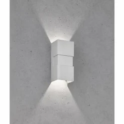 Luminaires Fischer & Honsel Applique murale d'extérieur Fischer-Honsel Oslo LED Argenté, 2 lumières