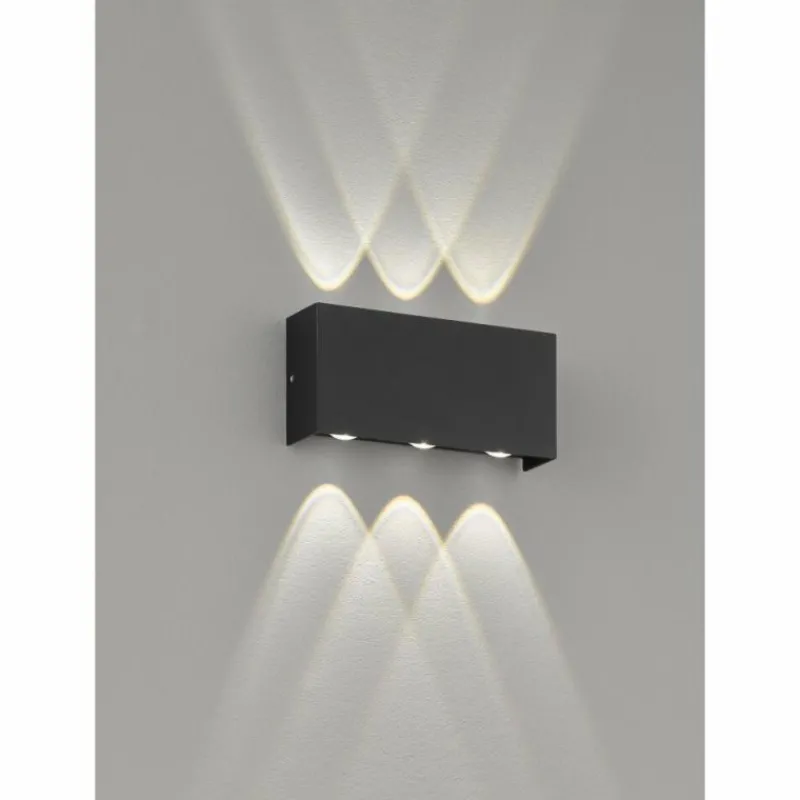 Luminaires Fischer & Honsel Applique murale d'extérieur Fischer-Honsel Nairobi LED Noir, 2 lumières