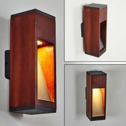 hofstein Applique murale d'extérieur Byremo Bois foncé, Noir, 1 lumière