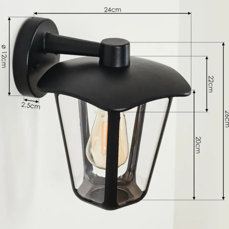 hofstein Applique murale d'extérieur Venneshamm Noir, 1 lumière