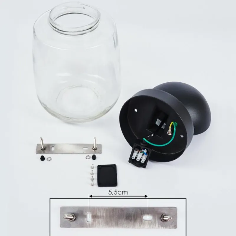 hofstein Applique murale d'extérieur Ystheim Noir, 1 lumière