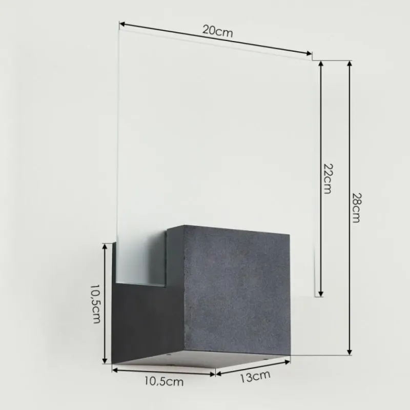 hofstein Applique murale d'extérieur Aasbo LED Noir, 1 lumière