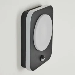 hofstein Applique murale d'extérieur Haga LED Noir, 1 lumière, Détecteur de mouvement