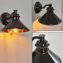 Luminaires Rustiques-hofstein Applique murale d'extérieur Bocholt Brun, Cuivre, Noir, 1 lumière