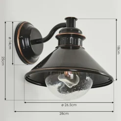 Luminaires Rustiques-hofstein Applique murale d'extérieur Bocholt Brun, Cuivre, Noir, 1 lumière