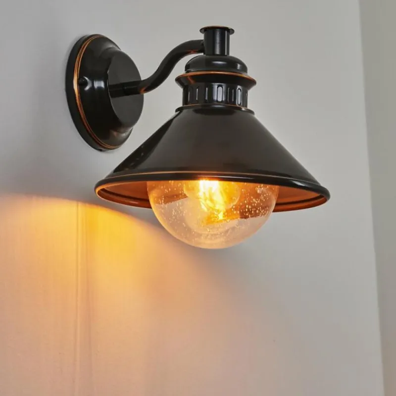 Luminaires Rustiques-hofstein Applique murale d'extérieur Bocholt Brun, Cuivre, Noir, 1 lumière