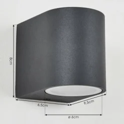 hofstein Applique murale d'extérieur Skaabu Noir, Blanc, 1 lumière