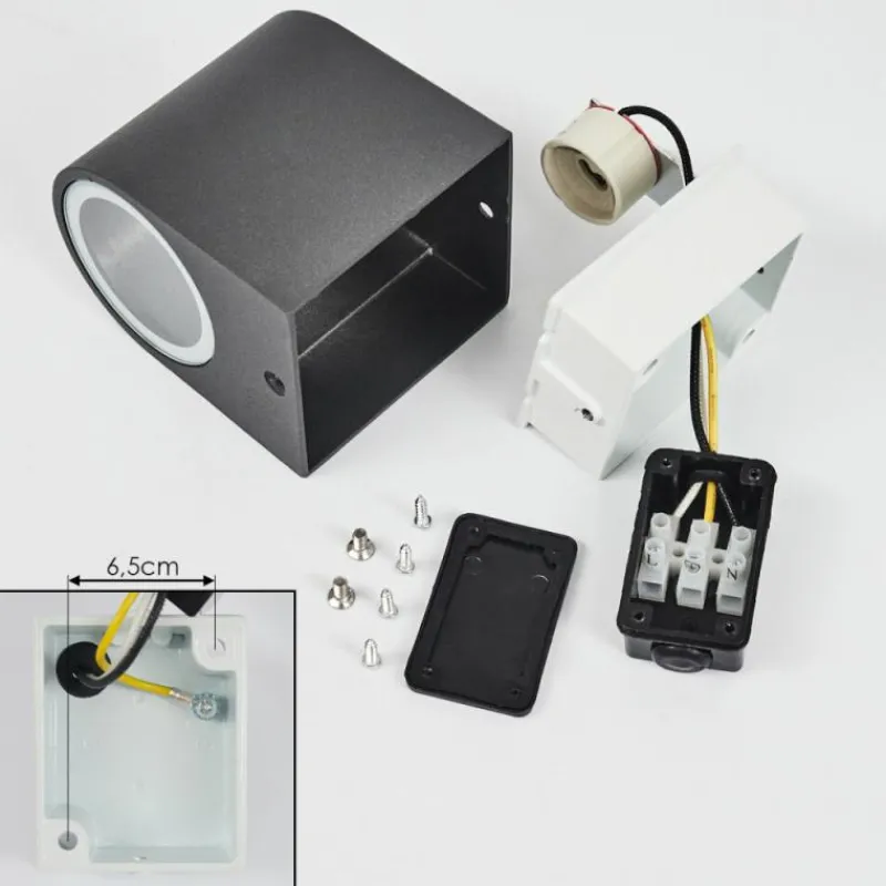 hofstein Applique murale d'extérieur Skaabu Noir, Blanc, 1 lumière