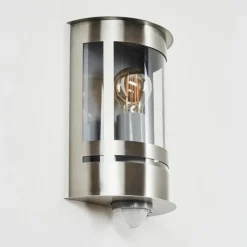 hofstein Applique murale d'extérieur Lauvdal Acier inoxydable, 1 lumière, Détecteur de mouvement