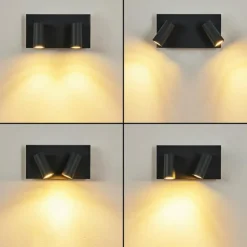 hofstein Applique murale d'extérieur Saeter LED Noir, 2 lumières