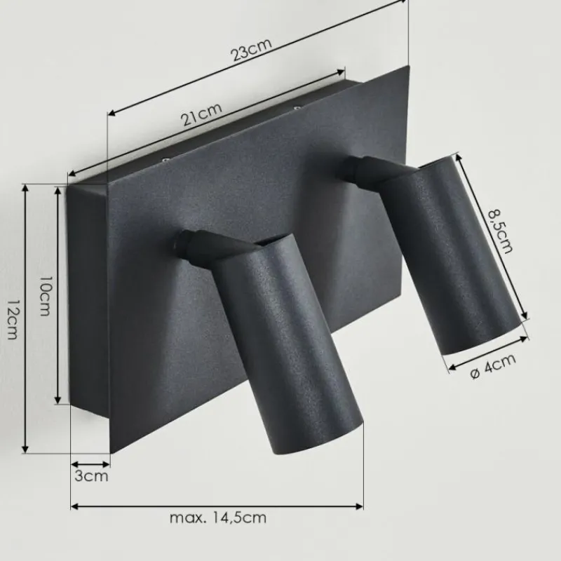 hofstein Applique murale d'extérieur Saeter LED Noir, 2 lumières