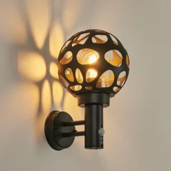 hofstein Applique murale d'extérieur Saaseg Anthracite, 1 lumière, Détecteur de mouvement