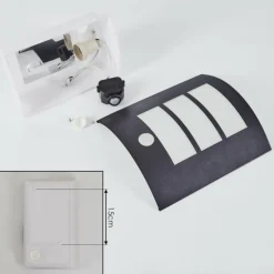 hofstein Applique murale d'extérieur Matilau Noir, Blanc, 1 lumière, Détecteur de mouvement