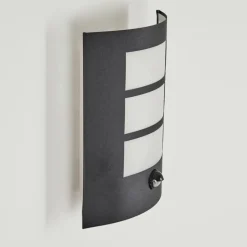 hofstein Applique murale d'extérieur Matilau Noir, Blanc, 1 lumière, Détecteur de mouvement