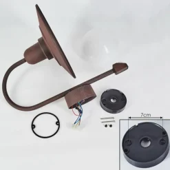 Luminaires Rustiques-hofstein Applique murale d'extérieur Pohei Rouille, 1 lumière, Détecteur de mouvement