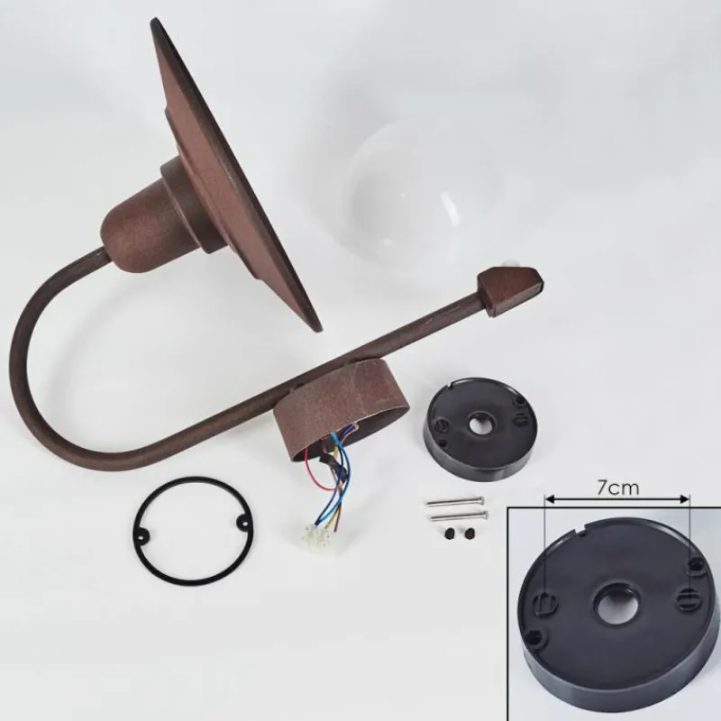 Luminaires Rustiques-hofstein Applique murale d'extérieur Pohei Rouille, 1 lumière, Détecteur de mouvement