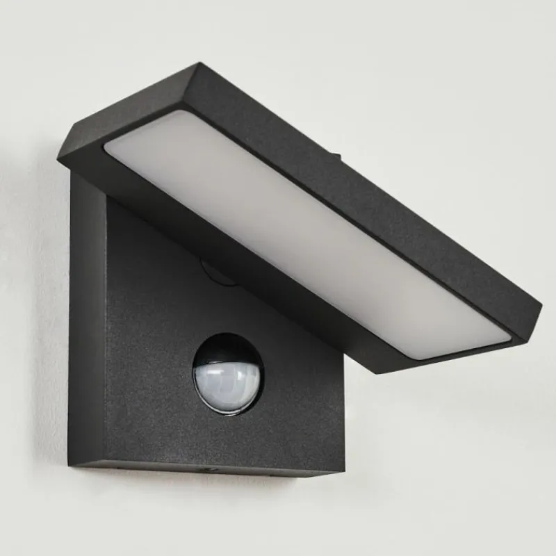 hofstein Applique murale d'extérieur Lyckan LED Noir, 1 lumière, Détecteur de mouvement