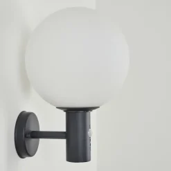 hofstein Applique murale d'extérieur Bubodefo Anthracite, 1 lumière, Détecteur de mouvement