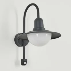 Luminaires Rustiques-hofstein Applique murale d'extérieur Pohei Anthracite, 1 lumière, Détecteur de mouvement