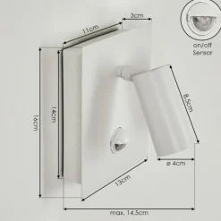 hofstein Applique murale d'extérieur Saeter LED Blanc, 1 lumière, Détecteur de mouvement