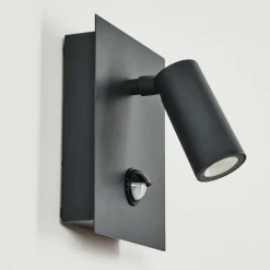 hofstein Applique murale d'extérieur Saeter LED Noir, 1 lumière, Détecteur de mouvement