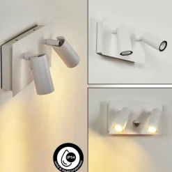 hofstein Applique murale d'extérieur Saeter LED Blanc, 2 lumières, Détecteur de mouvement