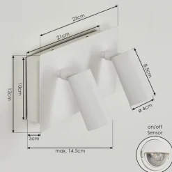 hofstein Applique murale d'extérieur Saeter LED Blanc, 2 lumières, Détecteur de mouvement