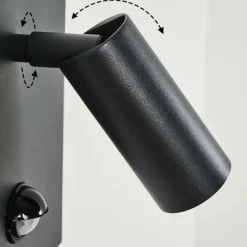 hofstein Applique murale d'extérieur Saeter LED Noir, 2 lumières, Détecteur de mouvement