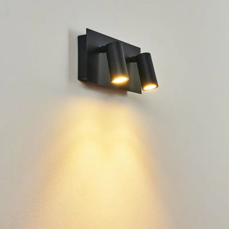 hofstein Applique murale d'extérieur Saeter LED Noir, 2 lumières, Détecteur de mouvement