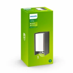 Luminaires Philips Applique murale d'extérieur Philips myGarden Bridge Anthracite, 1 lumière, Détecteur de mouvement