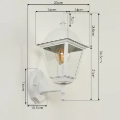 Luminaires Rustiques-hofstein Applique murale d'extérieur Naofe Blanc, 1 lumière