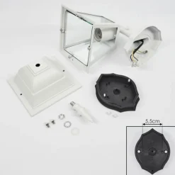 Luminaires Rustiques-hofstein Applique murale d'extérieur Naofe Blanc, 1 lumière