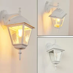 Luminaires Rustiques-hofstein Applique murale d'extérieur Naofe Blanc, 1 lumière