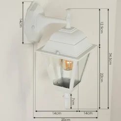 Luminaires Rustiques-hofstein Applique murale d'extérieur Naofe Blanc, 1 lumière