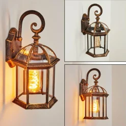 Luminaires Rustiques-hofstein Applique murale d'extérieur Bourrouc Or, Noir, 1 lumière