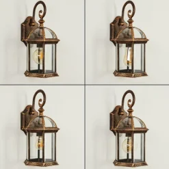 Luminaires Rustiques-hofstein Applique murale d'extérieur Bourrouc Or, Noir, 1 lumière