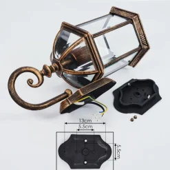 Luminaires Rustiques-hofstein Applique murale d'extérieur Bourrouc Or, Noir, 1 lumière