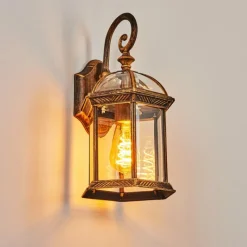 Luminaires Rustiques-hofstein Applique murale d'extérieur Bourrouc Or, Noir, 1 lumière