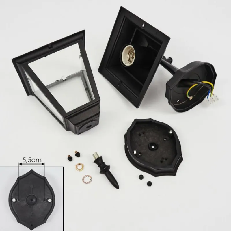 Luminaires Rustiques-hofstein Applique murale d'extérieur Naofe Noir, 1 lumière