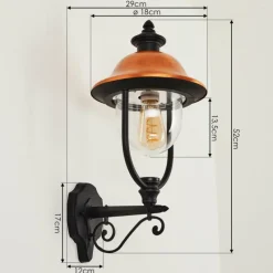 Luminaires Rustiques-hofstein Applique murale d'extérieur Gascon Noir, 1 lumière