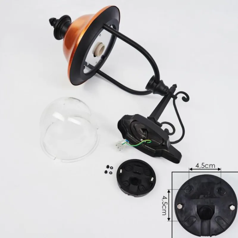 Luminaires Rustiques-hofstein Applique murale d'extérieur Gascon Noir, 1 lumière