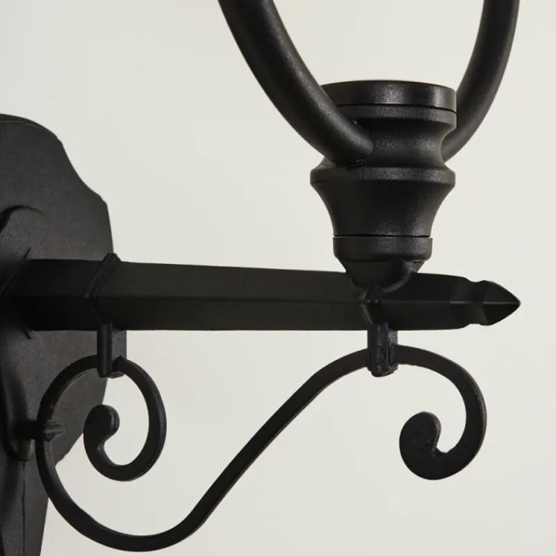 Luminaires Rustiques-hofstein Applique murale d'extérieur Gascon Noir, 1 lumière