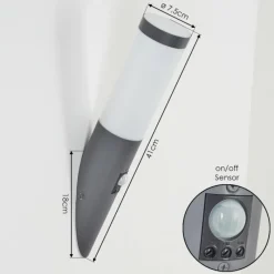 hofstein Applique murale d'extérieur Sessa Anthracite, 1 lumière, Détecteur de mouvement