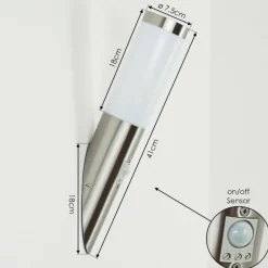 hofstein Applique murale d'extérieur Sessa Nickel mat, 1 lumière, Détecteur de mouvement