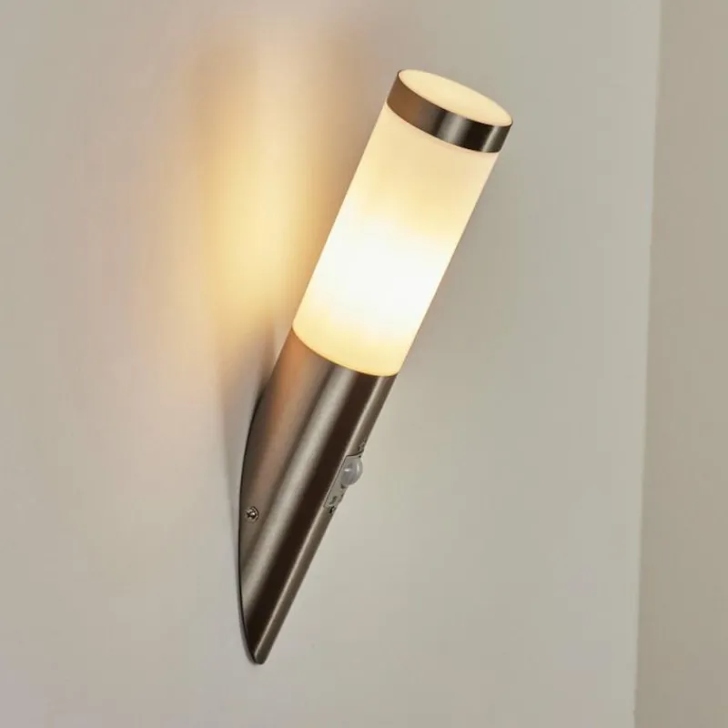 hofstein Applique murale d'extérieur Sessa Nickel mat, 1 lumière, Détecteur de mouvement