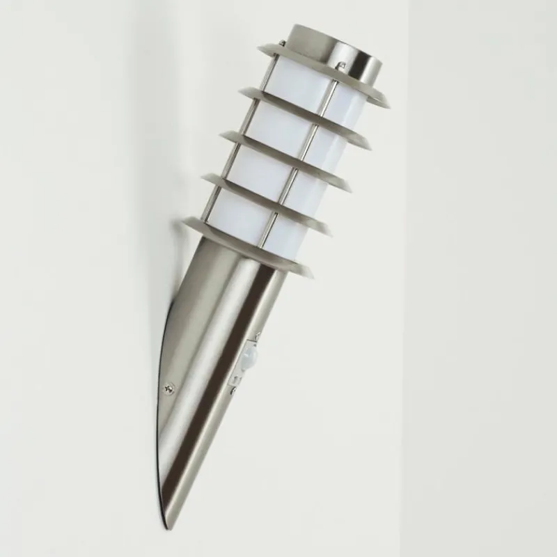 hofstein Applique murale d'extérieur Tunes Nickel mat, 1 lumière, Détecteur de mouvement