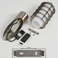 hofstein Applique murale d'extérieur Tunes Nickel mat, 1 lumière, Détecteur de mouvement