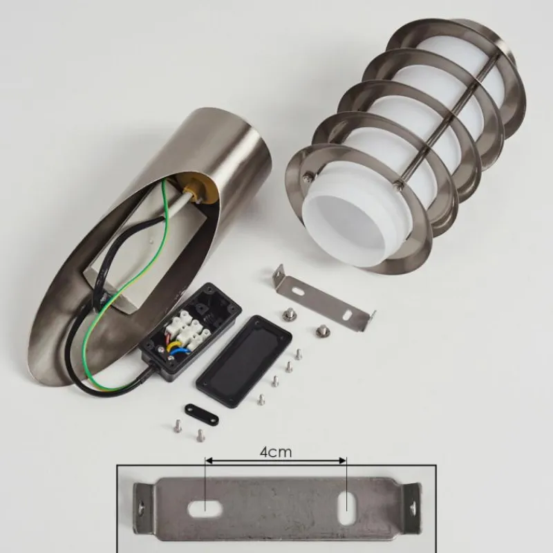 hofstein Applique murale d'extérieur Tunes Nickel mat, 1 lumière, Détecteur de mouvement